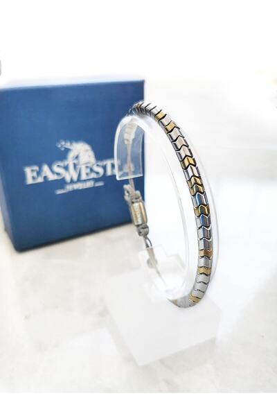 EAST&WEST 925 Ayar Gümüş Snake Serisi Hematit Taşı Bileklik