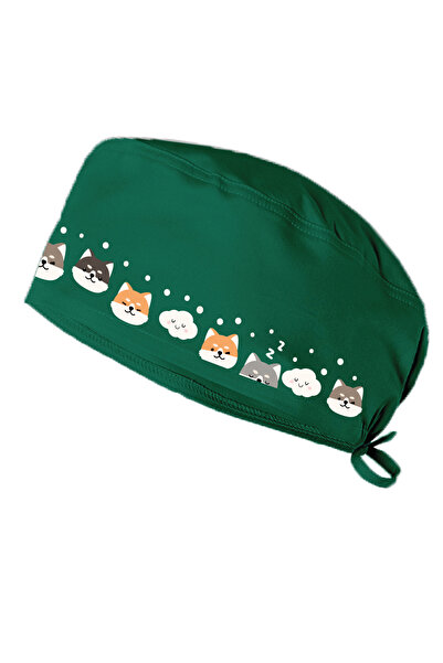 YNK قبعة Sleepy Foxes ذات طابع جراحي قياسي وكبير الحجم، قبعة طبيب ممرضة الشيف كوك