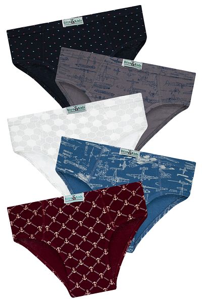 biyokids Αγόρι 5 Συσκευασία Πολύχρωμα Slip Σλιπ