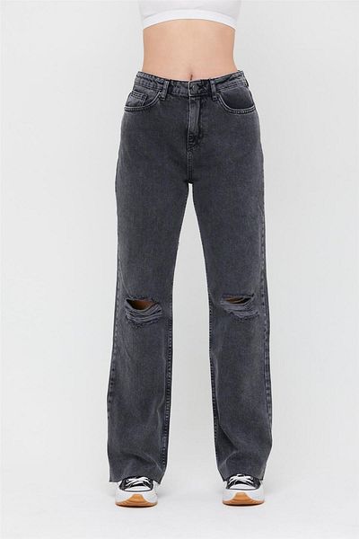 EXPLODE - Women's Boyfriend Series Ripped Jeans Black