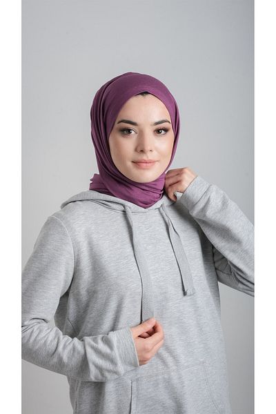 HÜRREM BONE Plum Practical Ready-made Σάλι Βισκόζη Υφασμάτινο Χτενισμένο Σάλι 2108_07