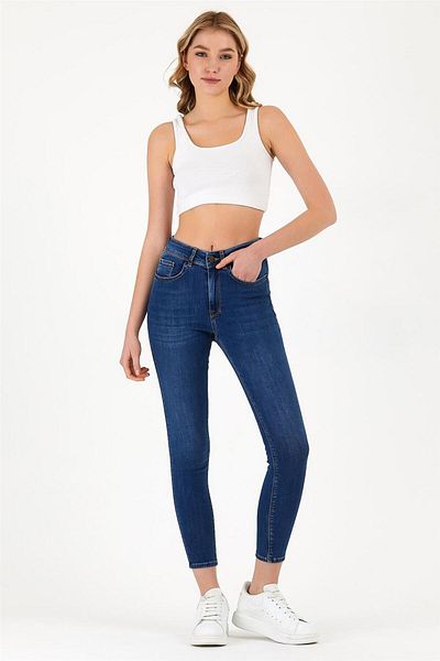 EXPLODE - Γυναικείο τζιν παντελόνι Slim Fit Navy Blue