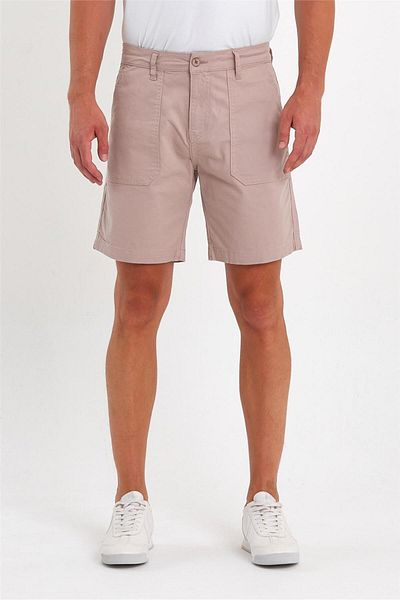 EXPLODE - Men's Lycra Side Pocket Denim Shorts Stone