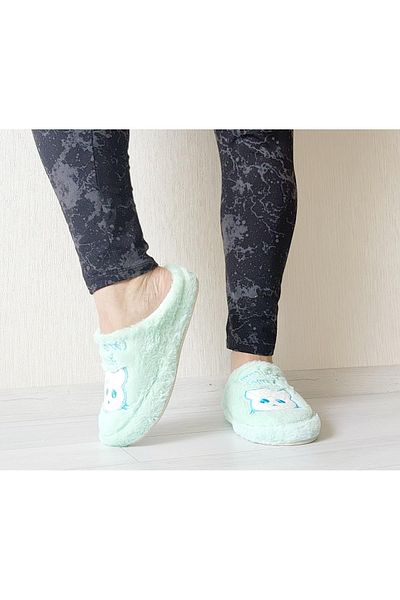 AkınalBella Soft Inside and Out White Cat Figured Winter House Slippers