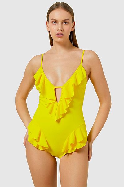 AYYILDIZ 5006 Yellow Flared Swimsuit