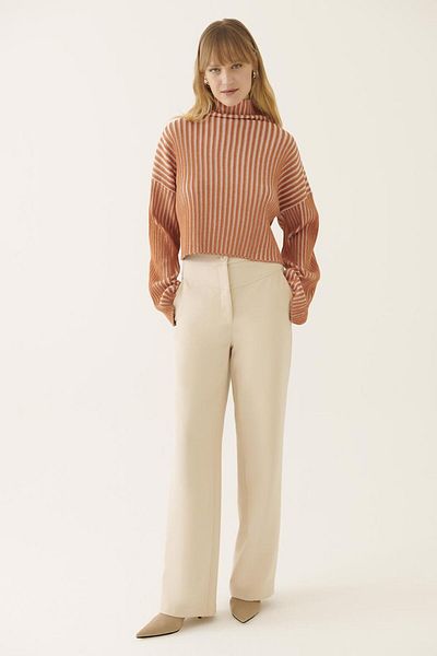 Perspective İllas Ecru Cinnamon Color Women's Knitwear Blouse