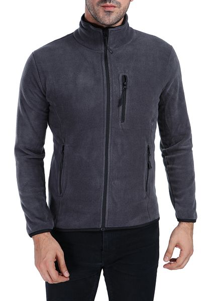 GHASSY CO. Ghassy Co. Men's Windproof Thermal 5-Pocket Full Zipper Fleece Jacket
