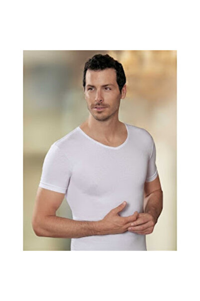 GÜMÜŞ Silver-Short Sleeve V-Neck Men's Undershirt (Pack of 2)