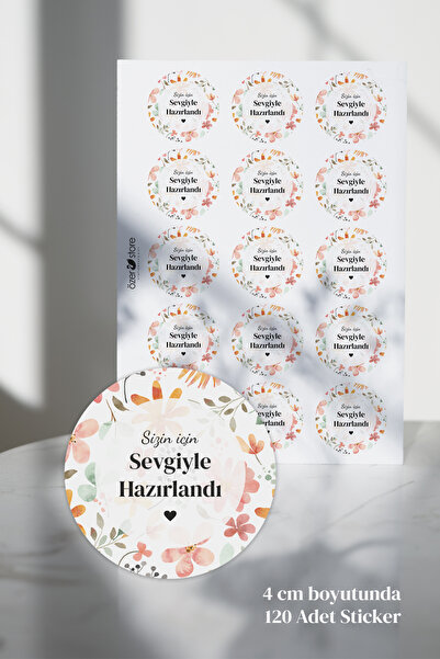 Özer Store 120 Adet Yuvarlak Yapışkanlı Ürün Paketleme Teşekkür Etiketi, Sticker