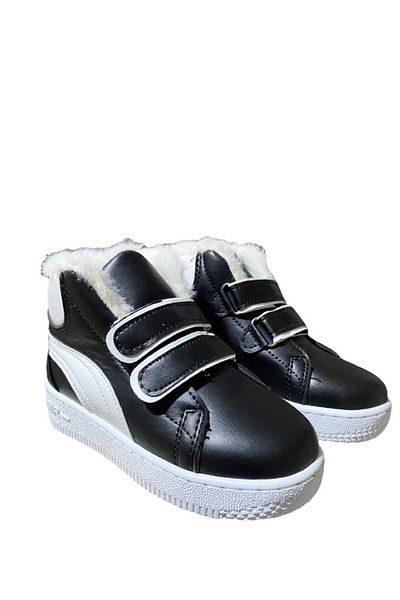 ALTUNTAŞ Unisex Παιδικά Χειμερινά Velcro Ανατομική Σόλα Ραμμένη Μπότες - Ασπρόμαυρο
