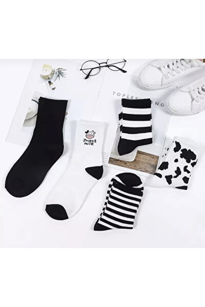deja poo 5 párů Unisex model Cow omyvatelné College Tennis Socks Parfémované