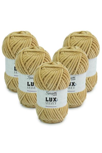 Spagettiyarn Lux Velvet 5 τεμαχίων μπεζ πλεκτό νήμα