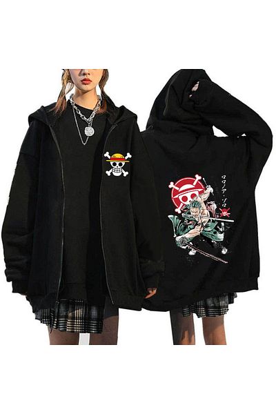 ZAYGA TEXT LE One Piece Monkey D. Luffy Bask l Kapu onlu Fermuarl Cepli Sweat H rka Zip Hoodie Fiyat Yorumlar Trendyol