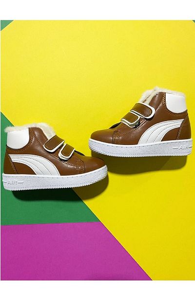 ALTUNTAŞ Unisex Boy - Girl's Furry Winter Velcro Ανατομική Σόλα Ραμμένη Μπότες - Μαύρισμα
