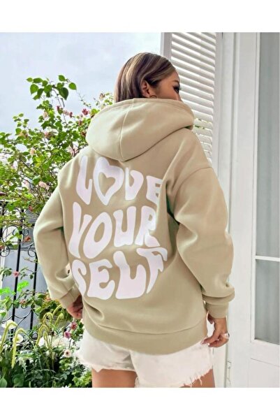Baycombine35 Γυναικεία φούτερ με κουκούλα με στάμπα Love Yourself