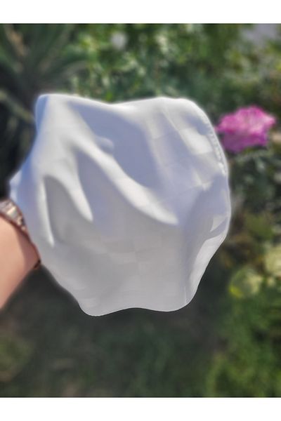 FRESCO SCARFS Γυναικείο σάλι με μοτίβο ζακάρ από μεταξένιο βαμβάκι Hijab*ecru