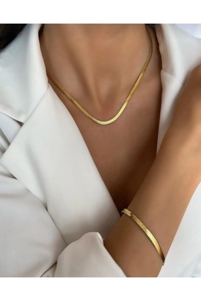 MY DREAM 1. KALİTE ÇELİK İTALYAN EZME KOLYE VE BİLEKLİK SETİ