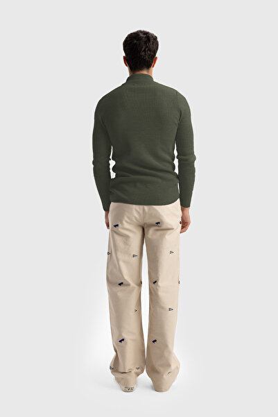 GIESTO Men's Regular Fit Plain Half Turtleneck Knitwear Sweater