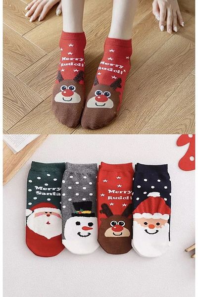 Meguca Socks Дамски цветни ботуши със специален дизайн за нова година Комплект чорапи 4 чифта