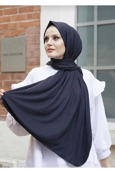 SOYTEMİZ Schal aus gekämmter Baumwolle, speziell genäht, lang, saisonal, Marineblau