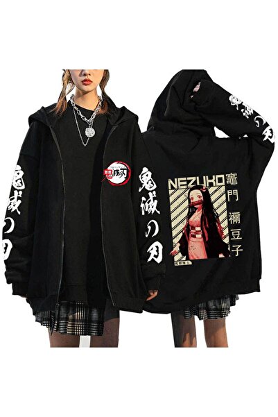 Tarzsokak Manga Baskılı Fermuarlı Sweatshirt Demon Slayer Mod.23 14550