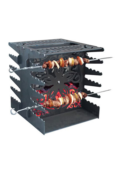 ARVALLI Dikey Şiş Kebap Mangalı Odunlu Portatif