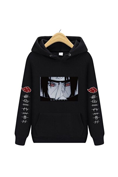 Tarzsokak Akatsuki Naruto Unisex Kapüşonlu Hoodie 12102 Siyah
