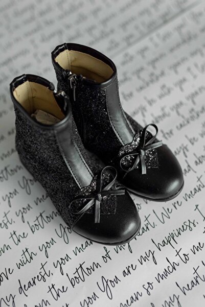Bebbini Queen-siyah Işıltılı Kız Çocuk Parti Çizme