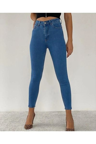 Lixera Blue Lycra Super Skinny Jeans Pantaloni Collector