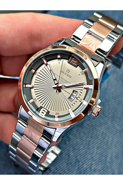 Reward Silver Color Classic Calendar Steel Strap Men's Wristwatch + BRACELET WITH GIFT