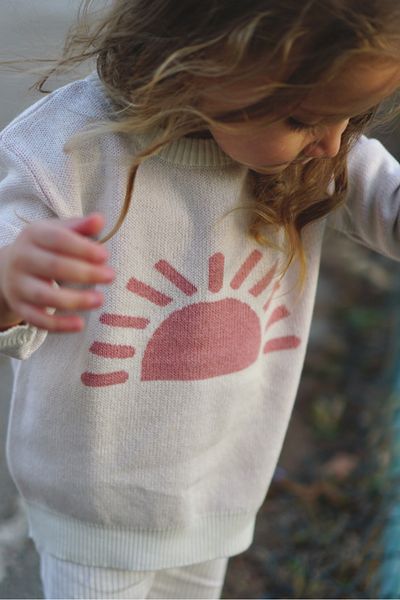 Vennusbaby 100% Cotton Crew Neck Children's Patterned Knitwear Sweater