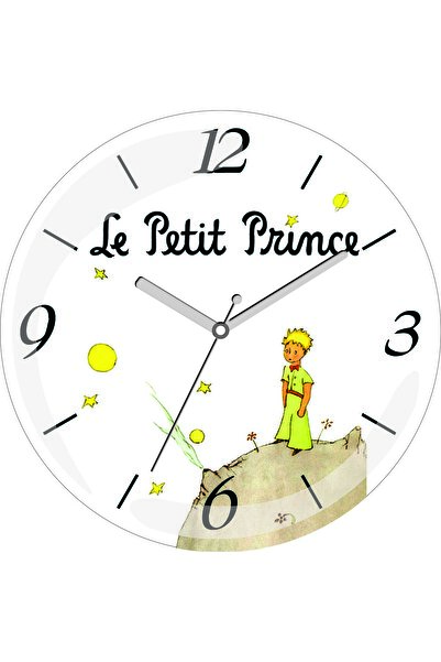 ART HEDİYE Ceas de perete din sticlă reală Le Petit Princes alb Micul Prinț, ...