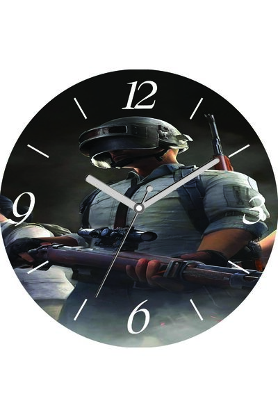 ART HEDİYE Ceas de perete din sticlă reală cu bombă silențioasă, cu diametrul de 30 cm, cu un unicorn pug