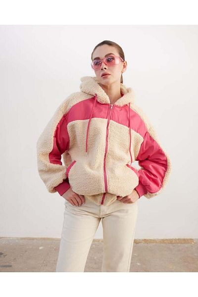 KUN SPORTSWEAR Яке с фалшива качулка, голям размер
