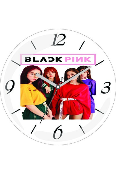 ART HEDİYE Ceas de perete din sticlă reală cu logo-ul Blackpink, diametrul de...