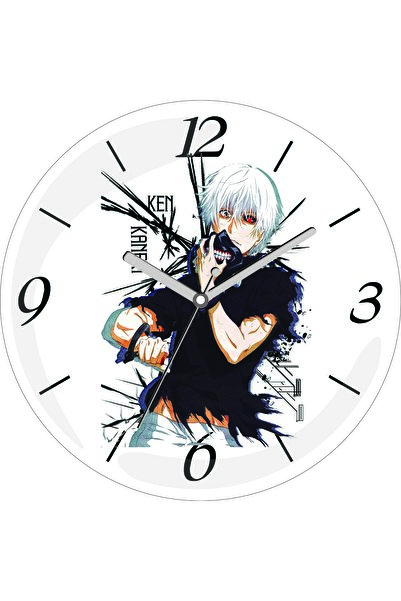 ART HEDİYE Tokyo Ghoul Ken Kaneki Diametru 30 cm Ceas de perete din sticlă re...