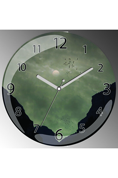 ART HEDİYE Ceas de perete din sticlă reală cu diametrul de 30 cm, cu design s...