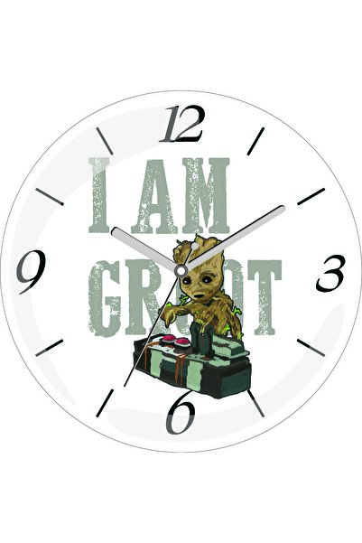 ART HEDİYE Κορυφαία σε πωλήσεις I am Groot Διάμετρος 30cm Ρολόι τοίχου από γυ...