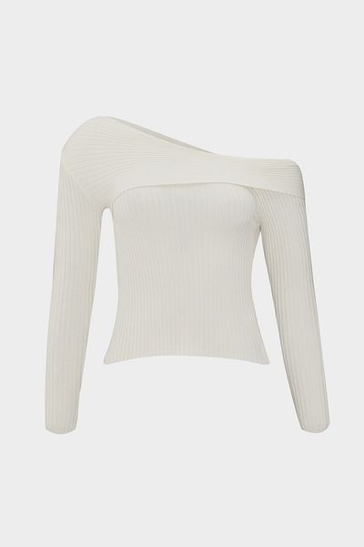 Açelya Okcu Thessaloniki Knitted Collar Detailed Slim Fit Women's Short Knitwear Sweater