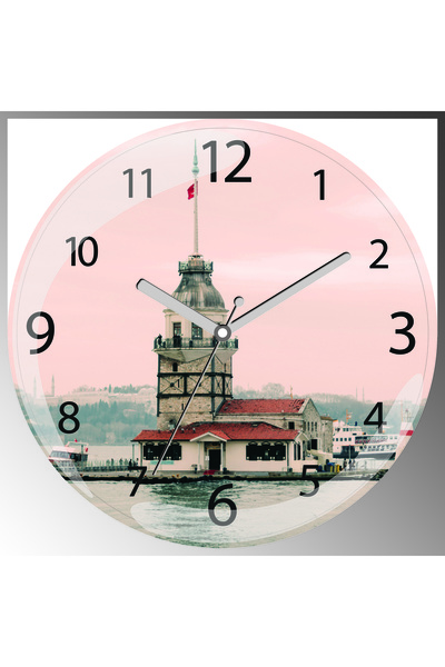 ART HEDİYE Ceas de perete din sticlă reală cu cupolă în formă de cupolă, cu d...