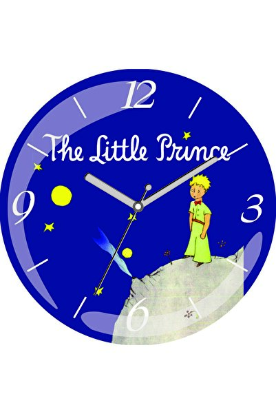 ART HEDİYE Ceas de perete din sticlă reală Le Petit Princes Blue Little Princ...