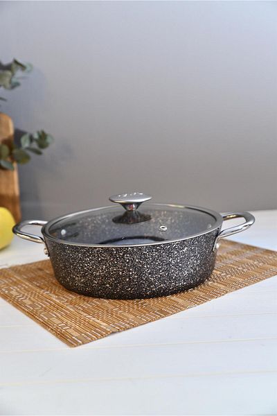 şirin eşyalarım OMS Induction Based Granite Flat Pot 24 cm
