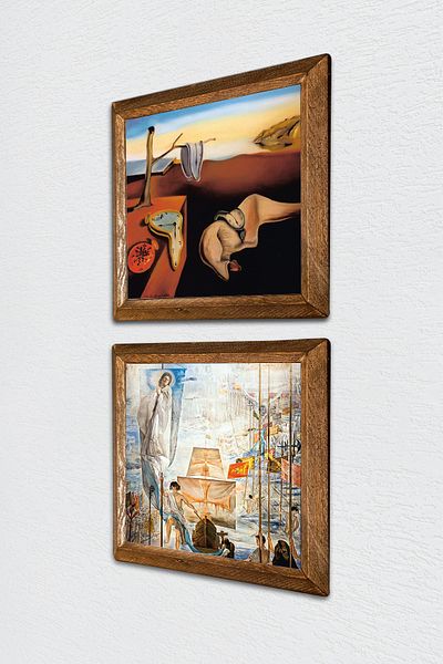 Pinecone Salvador Dali the Persistence of Memory, the Discovery of America Stone Wall Painting Framed Wall Decor -W2-369-