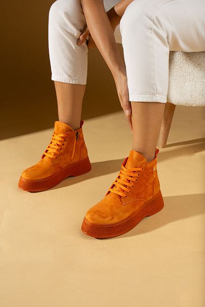 Orange flat deals boots