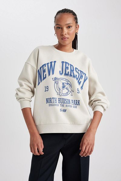 DeFacto Silná mikina Oversize Fit Crew Neck A8956ax23wn