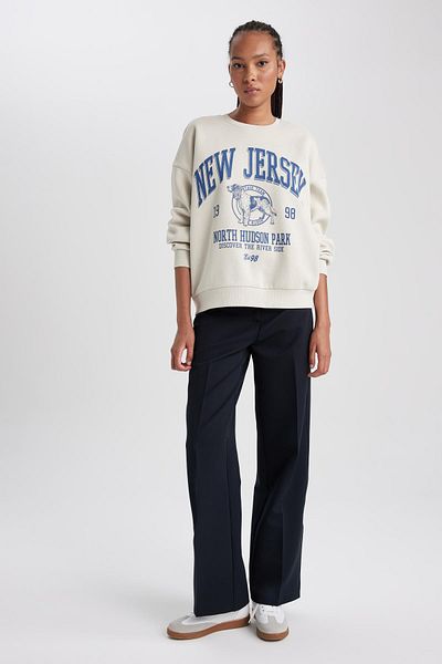 DeFacto Silná mikina Oversize Fit Crew Neck A8956ax23wn