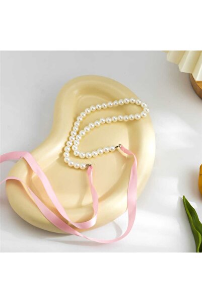 İPAR AKSESUAR RIBBON PEARL NECKLACE BRACELET SET