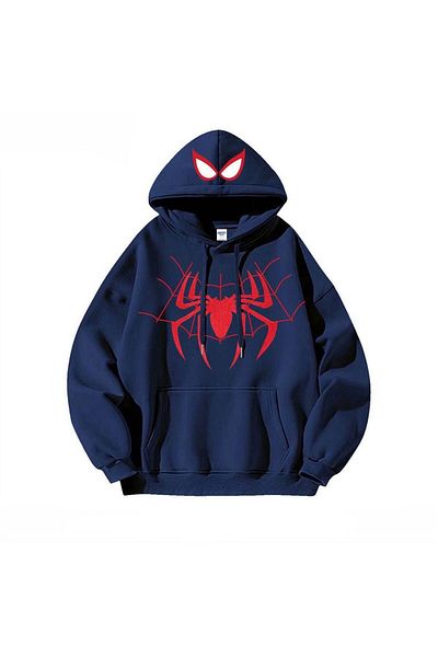 Gofeel Y2k Hooded Spider Web 3 Thread Thick Fabric Oversize Hoodie