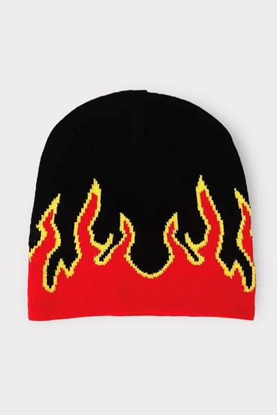 Gofeel Harajuku Black Red Flame Beret Street