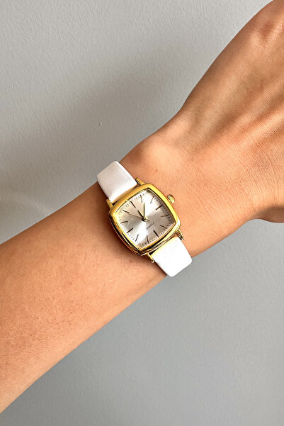 pierrose White Leather Cord Classic Vintage Minimal Women's Wristwatch